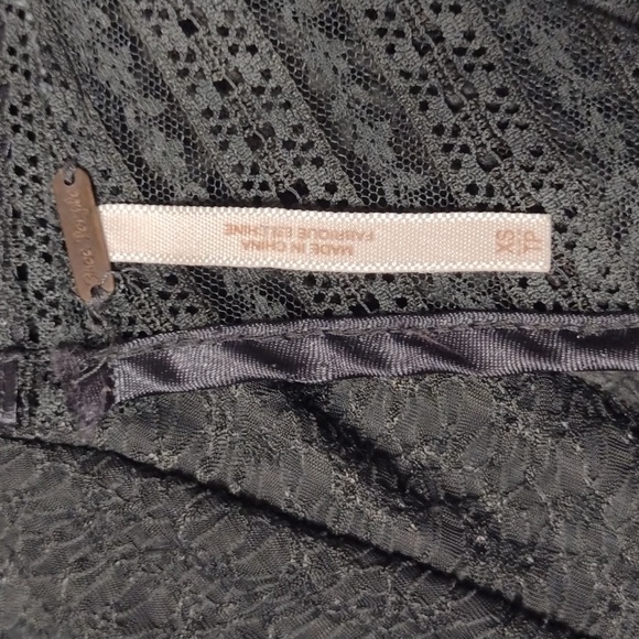 Free People Dark Charcoal Gray Victorian Bohemian Blouse Size XS - Picture 15 of 16